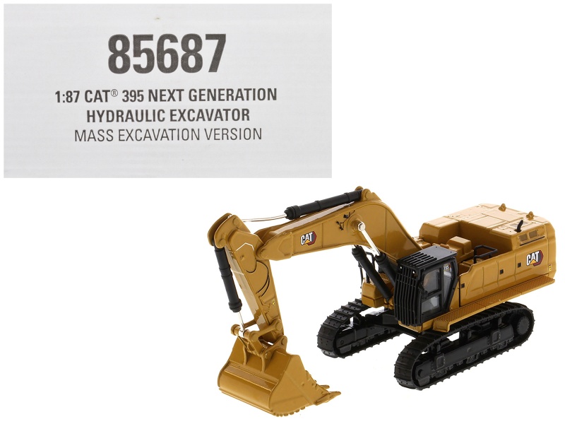 Cat Caterpillar 395 Next-Generation Hydraulic Excavator (Mass Excavation Version) Yellow 'High Line Series' 1/87 (Ho) Scale Diecast Model By Diecast Masters