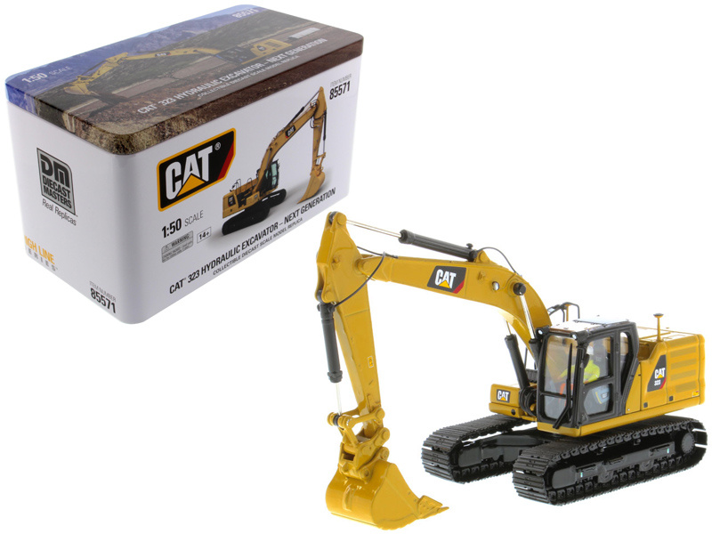 Cat Caterpillar 323 Hydraulic Excavator With Operator Next Generation Design "High Line Series" 1/50 Diecast Model By Diecast Masters