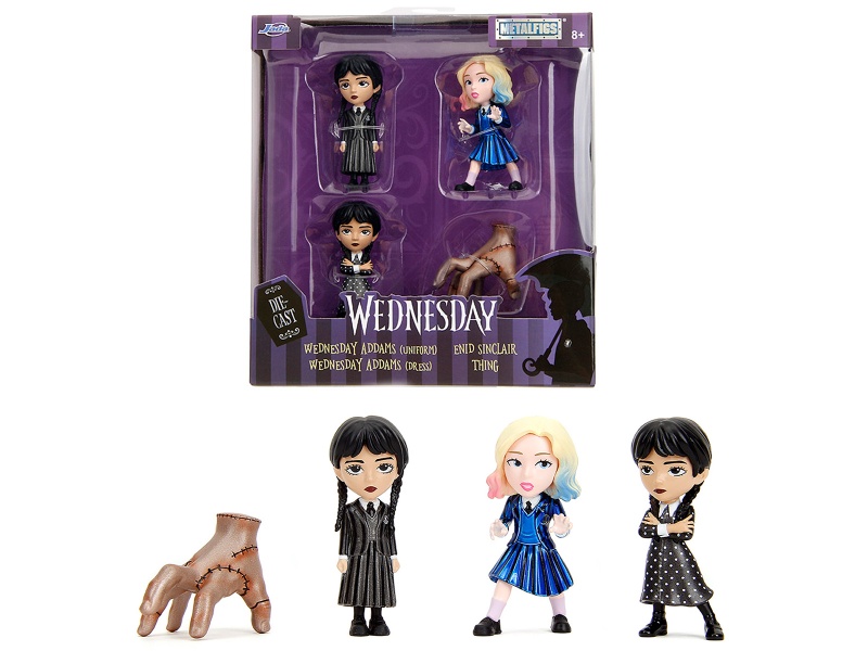 Set of 4 Diecast Figures 'Wednesday' TV Series Metalfigs Diecast Models by Jada