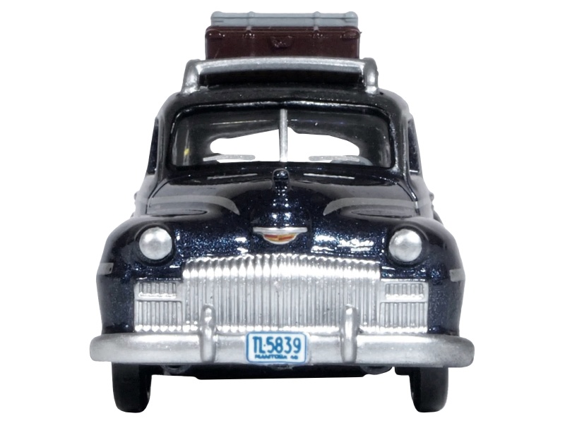 1946 Desoto Suburban With Roof Rack And Luggage Butterfly Blue Metallic With Crystal Gray Top 1/87 (Ho) Scale Diecast Model Car By Oxford Diecast