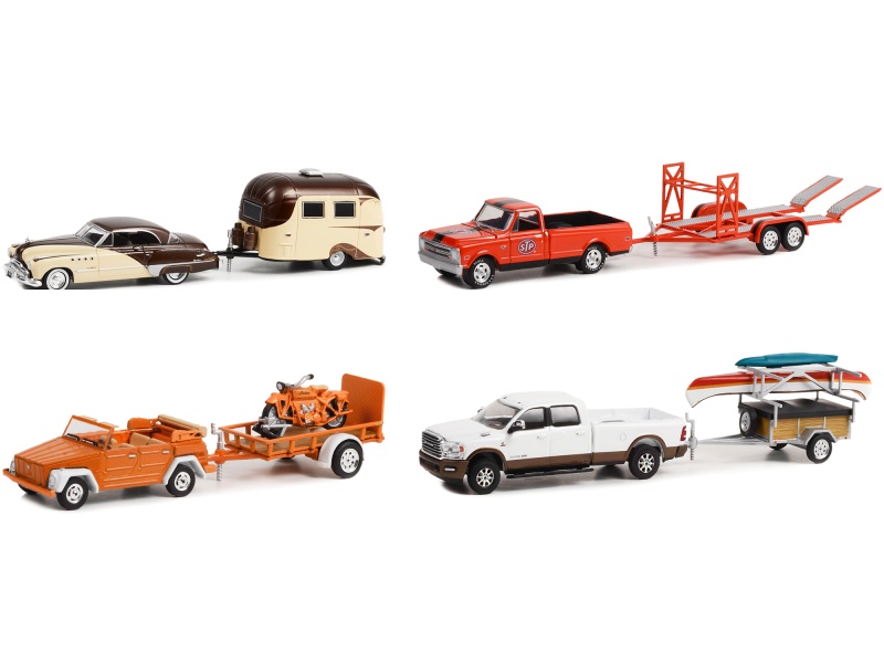 "Hitch & Tow" Set Of 4 Pieces Series 26 1/64 Diecast Model Cars By Greenlight