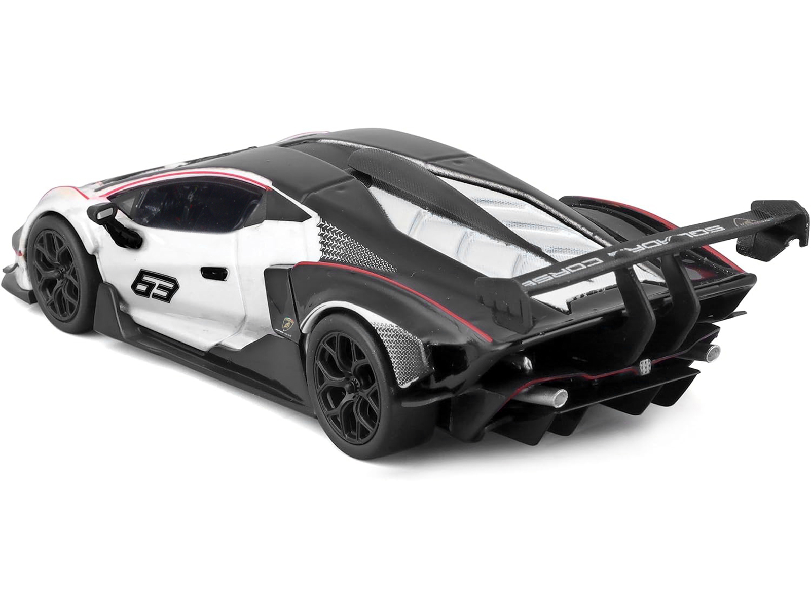 Lamborghini Terzo Millennio Dark Gray Metallic with Black Top and Carbon  Accents 1/24 Diecast Model Car by Bburago 