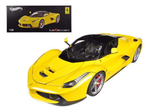 Ferrari Laferrari F70 Hybrid Yellow With Black Top Elite Edition 1/18 Diecast Model Car - Hot Wheels