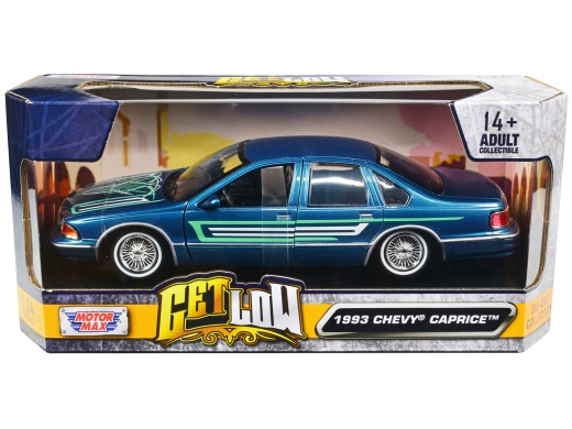 1993 Chevrolet Caprice Lowrider Blue Metallic Diecast Model Car