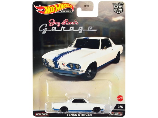 1966 Chevrolet Corvair Yenko Stinger White with Blue Stripes 'Jay Leno's Garage' Diecast Model Car by Hot Wheels