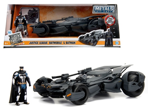 2017 Justice League Batmobile with Diecast Batman Figure 1/24 Diecast Model Car by Jada