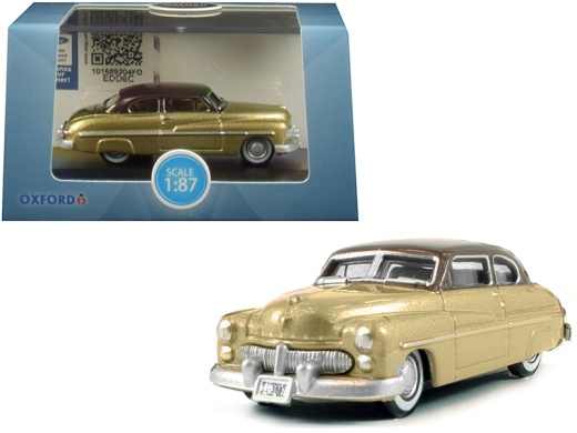 1949 Mercury Coupe Gold With Dark Brown Top 1/87 (HO) Scale Diecast Model Car
