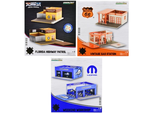 Mechanic's Corner 3 Piece Diorama Set Series 9 - 1/64 Scale Models by Greenlight