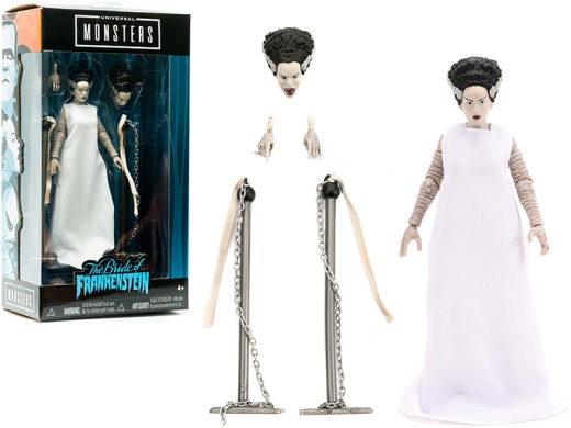 The Bride of Frankenstein 6" Moveable Figurine with Chains and Alternate Head and Hands - Universal Monsters Series by Jada