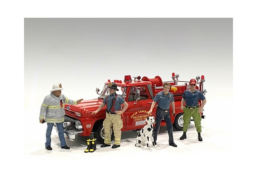 American Diorama Firefighters 6 Piece Figure Set - 1/24 Scale Models