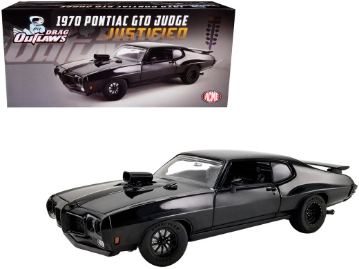 1970 Pontiac GTO Judge 'Justified' Black 'Drag Outlaws' Series Limited Edition 1/18 Diecast Model Car by Acme