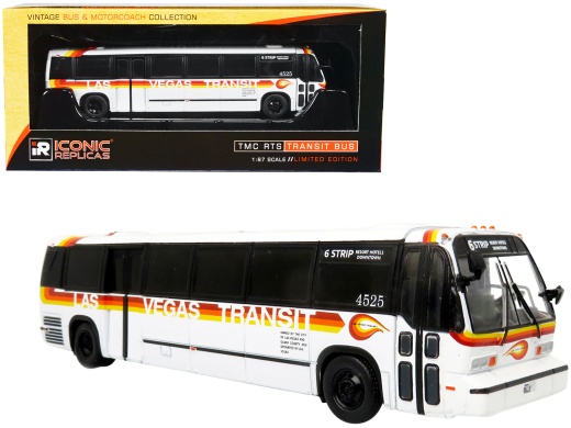 Iconic Replicas TMC RTS Transit Bus Las Vegas Transit Diecast Model