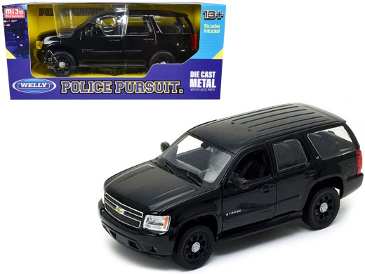 2008 Chevrolet Tahoe Unmarked Police Car Black Diecast Model Car - 1/24 Scale