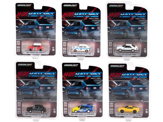 Hot Hatches Diecast Model Cars Set of 6 Pieces Series 2 by GreenLight