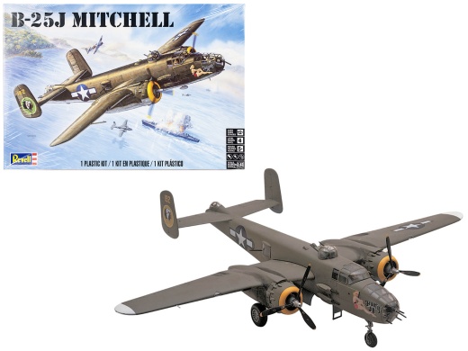 Revell 1/48 Scale Level 4 Model Kit B-25J Mitchell Medium Bomber Plane
