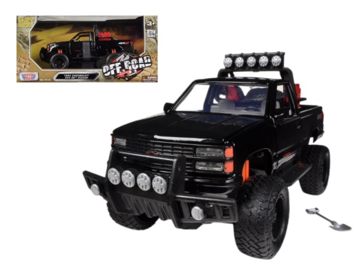 1992 Chevrolet 454 Ss Pickup Truck Off Road Black 1/24 Diecast Model By Motormax