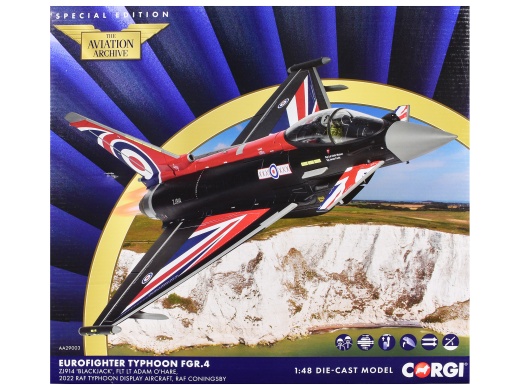 Eurofighter Typhoon Fgr4 Aircraft "Blackjack Raf Typhoon Display Aircraft" (2022) British Royal Air Force "The Aviation Archive" Series 1/48 Diecast Model By Corgi