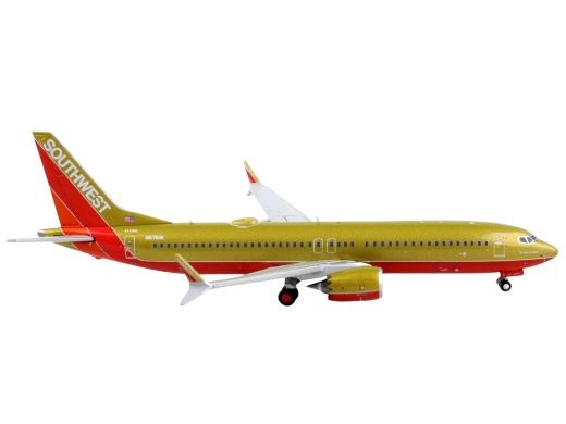 Boeing 737 Max 8 Commercial Aircraft Southwest Airlines Gold With Red Stripes 1/400 Diecast Model Airplane by Geminijets