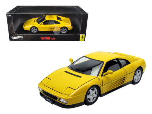 1989 Ferrari 348 Tb Yellow Elite Edition 1/18 Diecast Car Model By Hot Wheels
