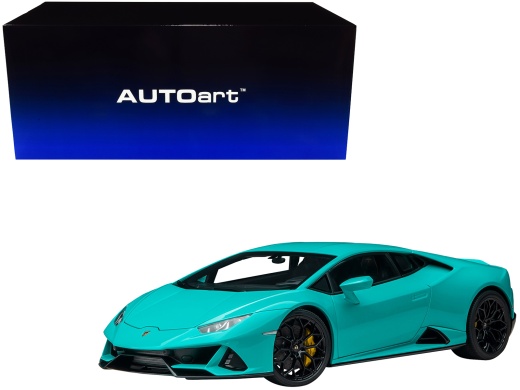 Lamborghini Huracan Evo Blu Glauco Blue 1/18 Model Car by Autoart