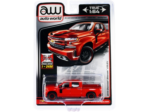 2019 Chevrolet Silverado LTZ Z71 Pickup Truck Diecast Model Car - Red with Black Stripes Limited Edition