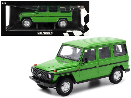 1980 Mercedes-Benz G-Model (Lwb) Green With Black Stripes Limited Edition 1/18 Diecast Model Car by Minichamps