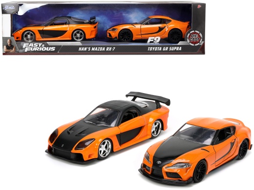 Han's Mazda Rx-7 and Toyota Gr Supra 1/32 Diecast Model Cars - Fast & Furious Series