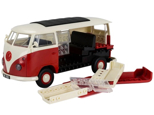 Volkswagen Camper Van Red Snap Together Model Kit by Airfix Quickbuild