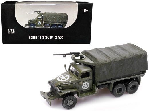 Gmc Cckw 353 Truck With Mounted Gun Olive Drab "4734511-S" Us Army World War Ii 1/72 Diecast Model By Legion