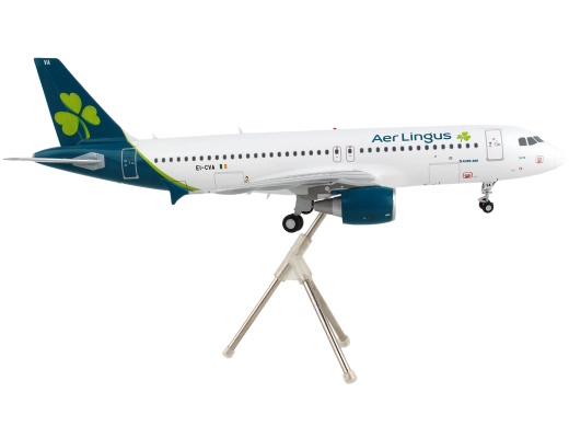 Airbus A320 Commercial Aircraft Aer Lingus White with Teal Tail Diecast Model Airplane by Geminijets