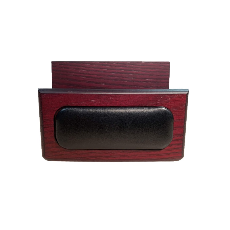 Rosewood & Leather Business Card Holder