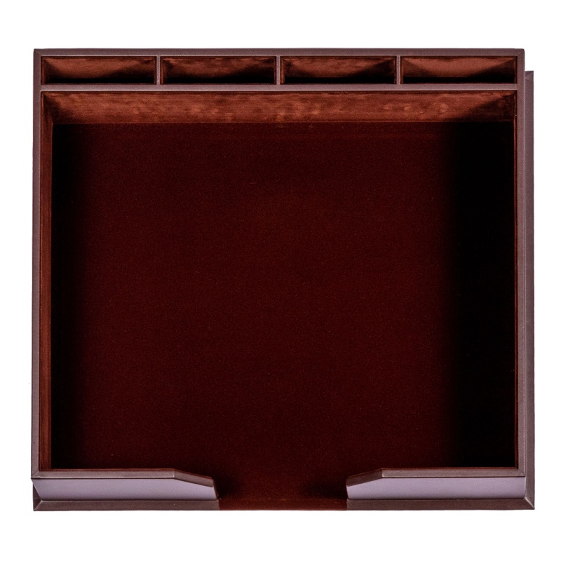 Chocolate Brown Leather 17" X 14" Conference Pad & Coaster Holder