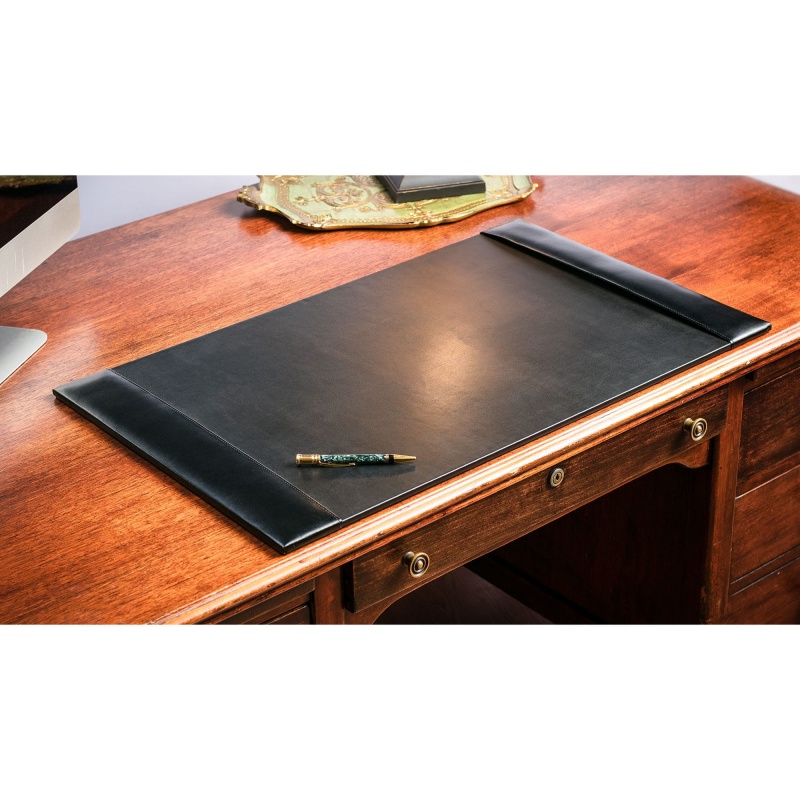Black Bonded Leather 30" X 18" Desk Pad