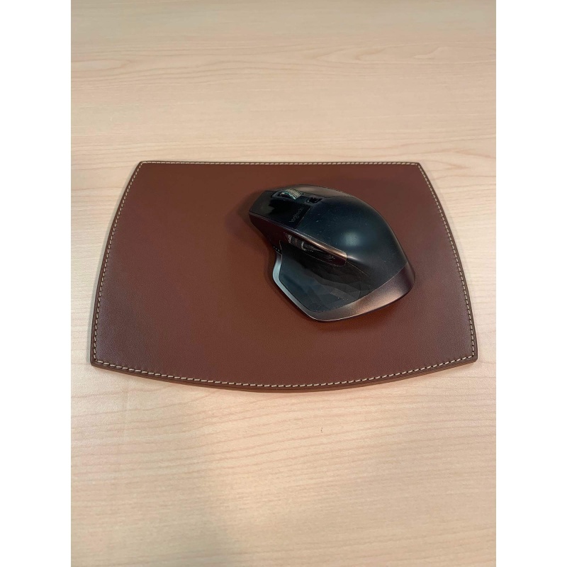 Rustic Brown Leather Mouse Pad