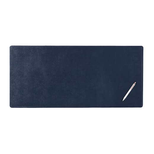 Navy Blue Bonded Leather 32" X 15" No Core Rollable Desk Mat/Pad