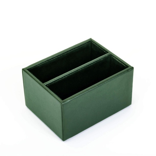 Dark Green Leather 10Pc Coaster Holder - Dacasso Luxury Coasters