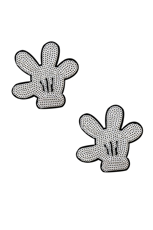 High Five White Sequin Nipztix Pasties by Donna Di Capri