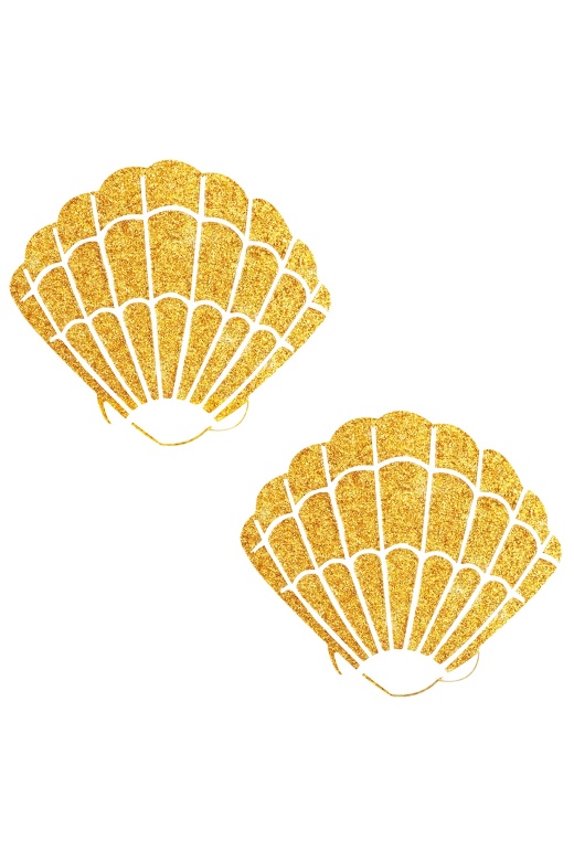 Donna Di Capri Gold Fairy Dust Glitter Mermaid Shell Pasties