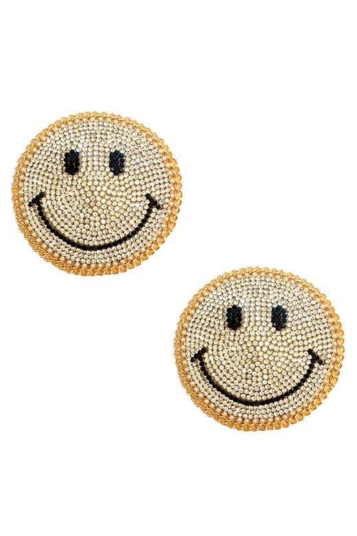 Donna Di Capri Smile On Gold Chain Crystal Face Reusable Silicone Nipztix