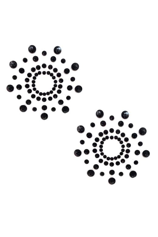 Black Beamz Crystal Jewel Pasties by Donna Di Capri