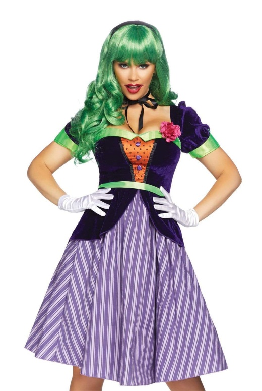 Donna Di Capri Comic Book Baddie Costume - Queen of Crime Dress Set