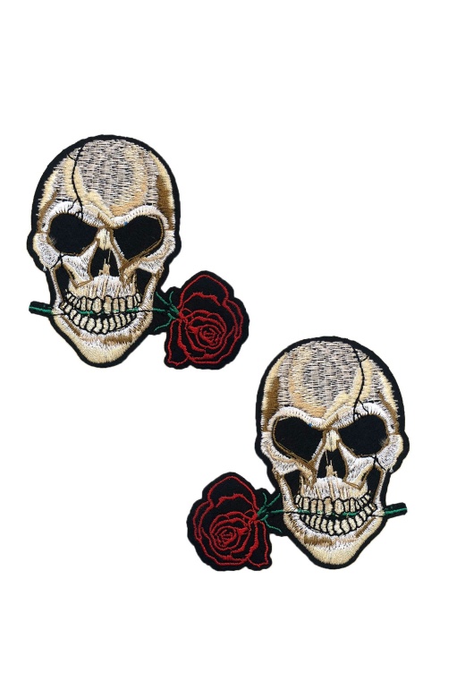 Roses Are Red Skull Nipztix Pasties by Donna Di Capri