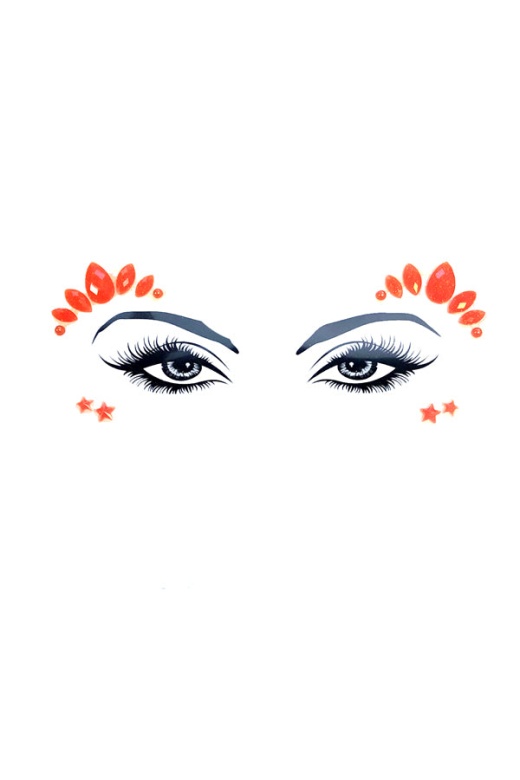 Neo Orange Pixie Crystal Facesticker - Donna Di Capri