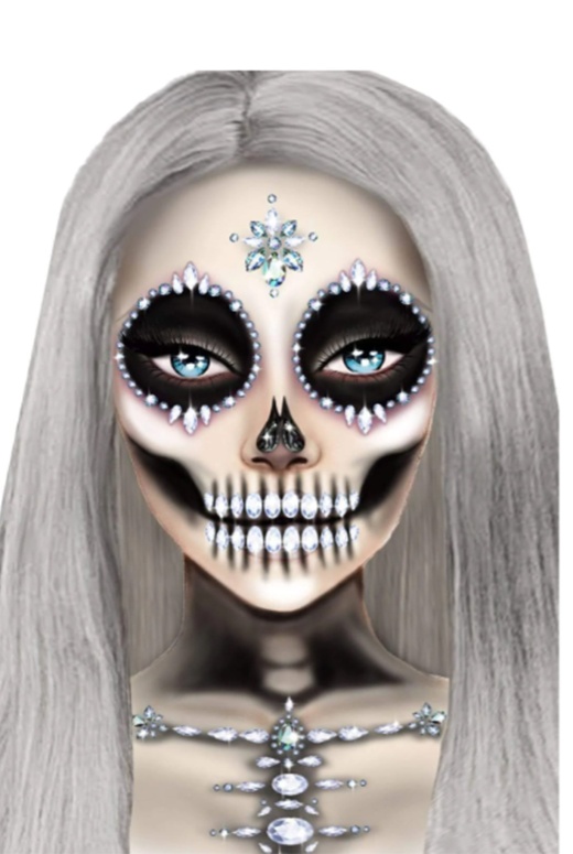 Donna Di Capri Skeleton Rhinestone Stick-On Jewels - Clear / One Size
