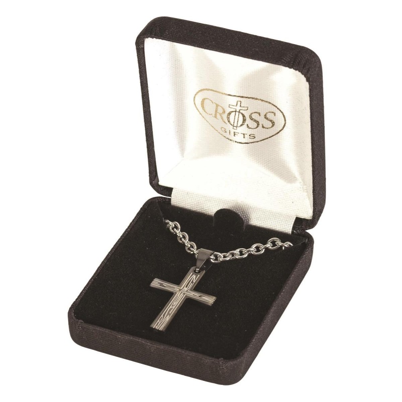 Necklace Grain Cross Stainless Steel