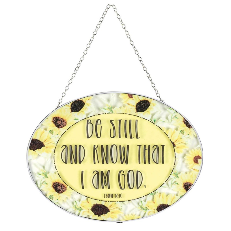 Suncatcher Be Still And Know 9In Oval