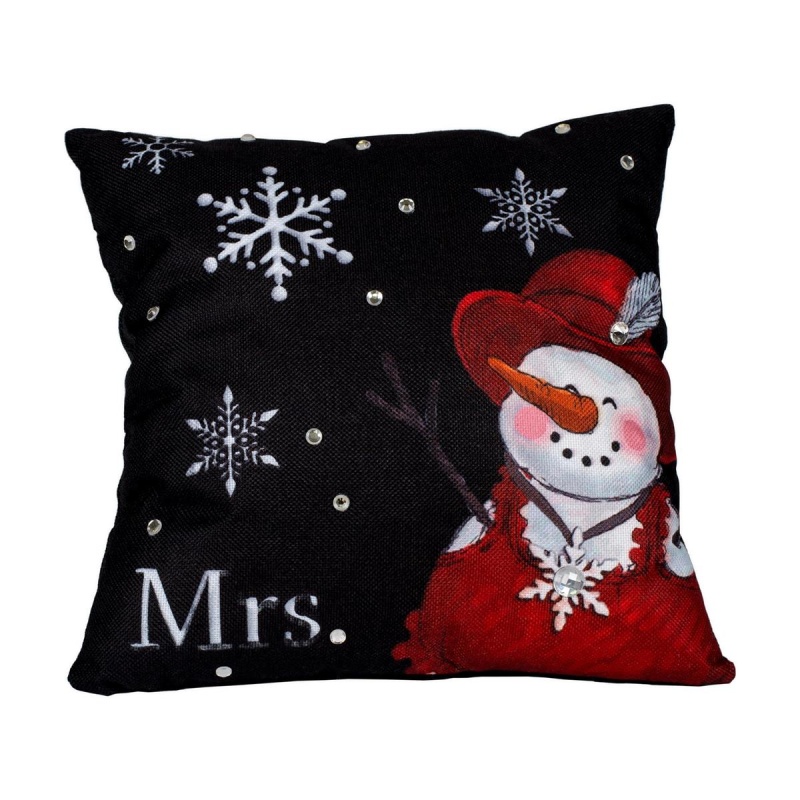 Mrs. Snowman Snowflake Throw Pillow