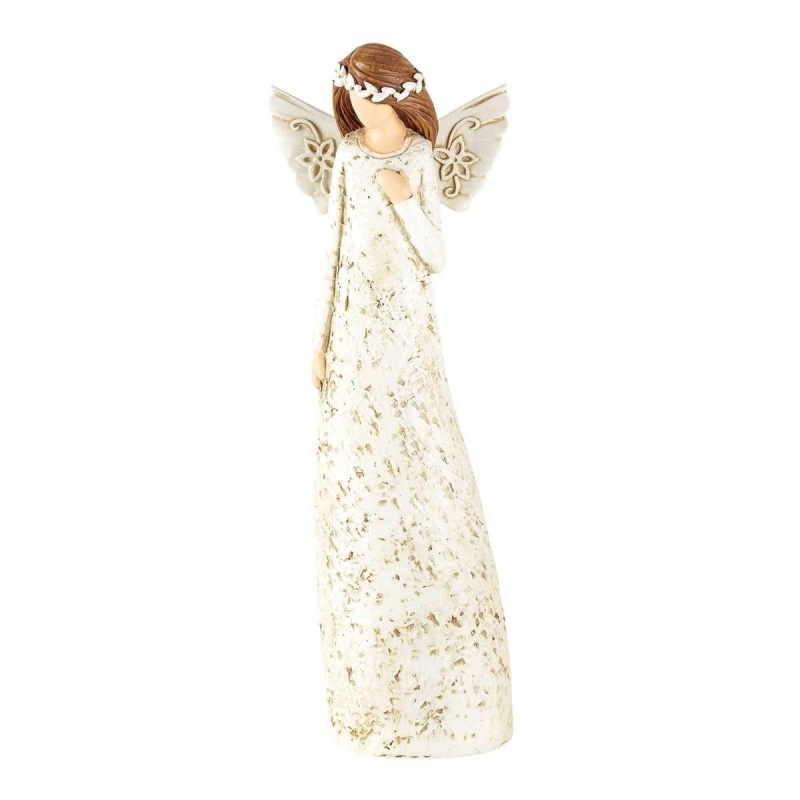 Angel Hand on Heart Resin Figurine 8"