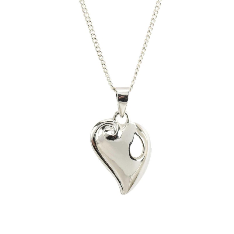 Reunion Heart Necklace Silver Plate 18"