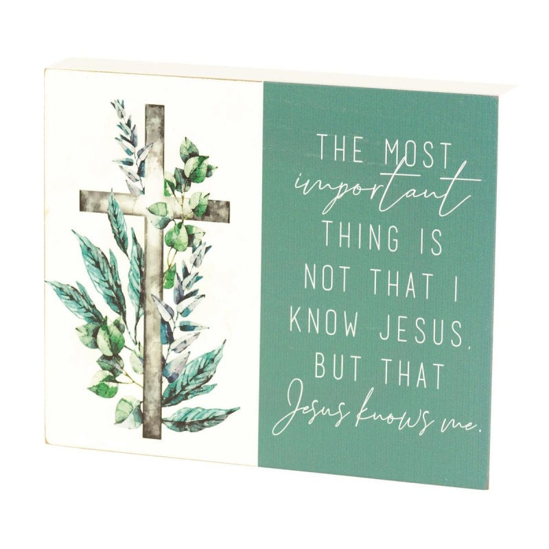Tabletop Plaque Jesus Knows Me 10X8